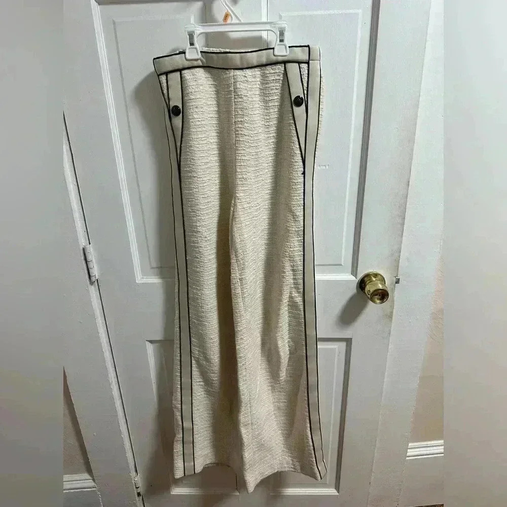 Maje Poppy Piped Tweed Pants Size 2 - Picture 4 of 8